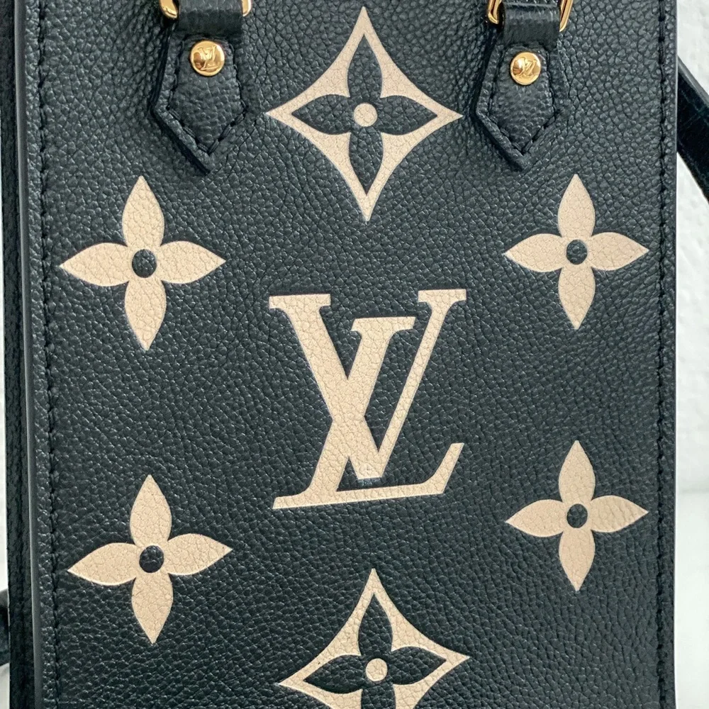 Louis Vuitton Petit Sac Plat in Black/Beige Monogram Empreinte Leather - Picture 4 of 9